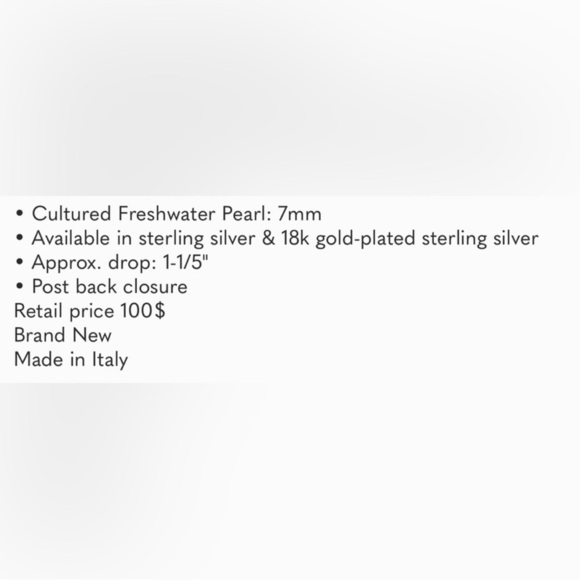 Giani Bernini 18K Gold Plated Sterling Silver Freshwater Pearl(7mm) Earrings - Picture 3 of 3